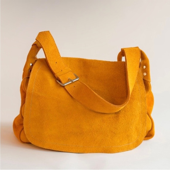 A Detacher Annabel marigold suede bag NEW - Picture 8 of 12